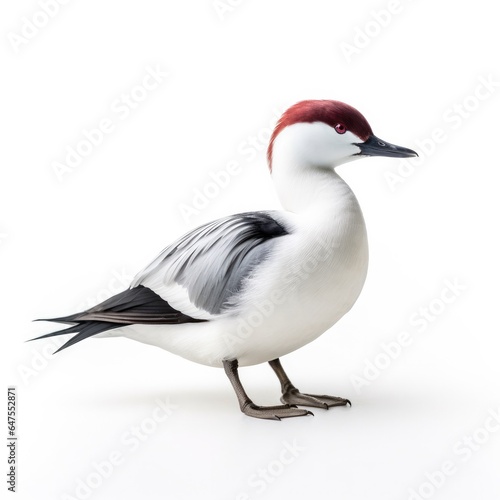 Smew bird isolated on white background. © Razvan