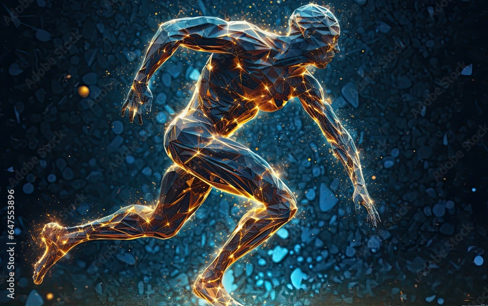 Athletic running man blue network activity fitness Athletic running man blue network activity fitness