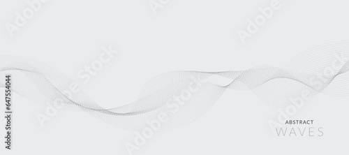 Abstract smoky waves banner background. Vector banner.
