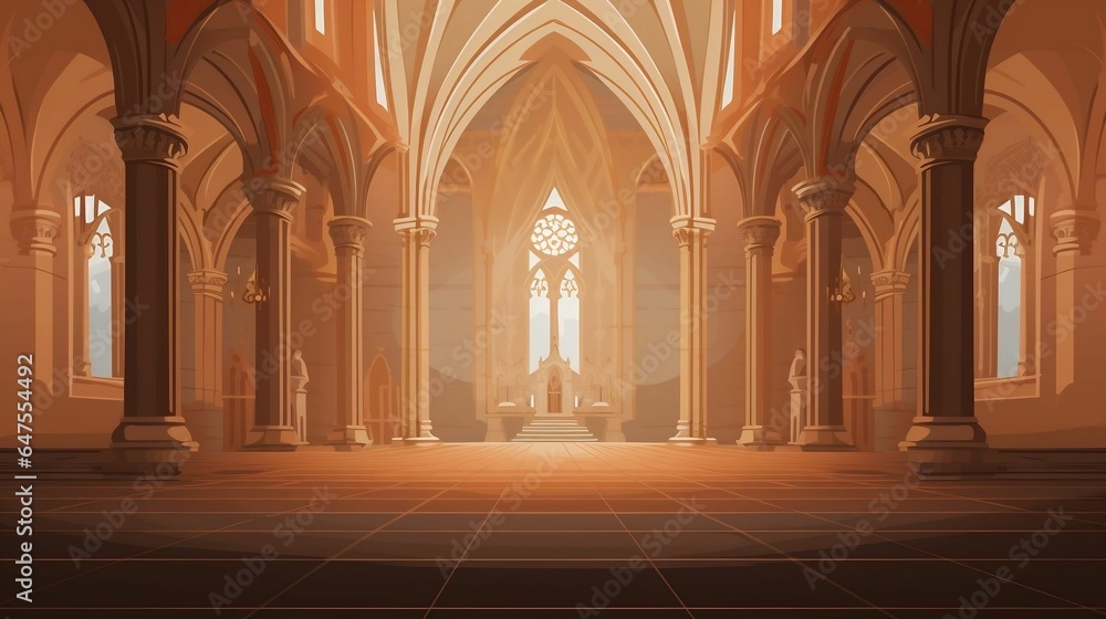 Obraz premium background Gothic cathedral interior