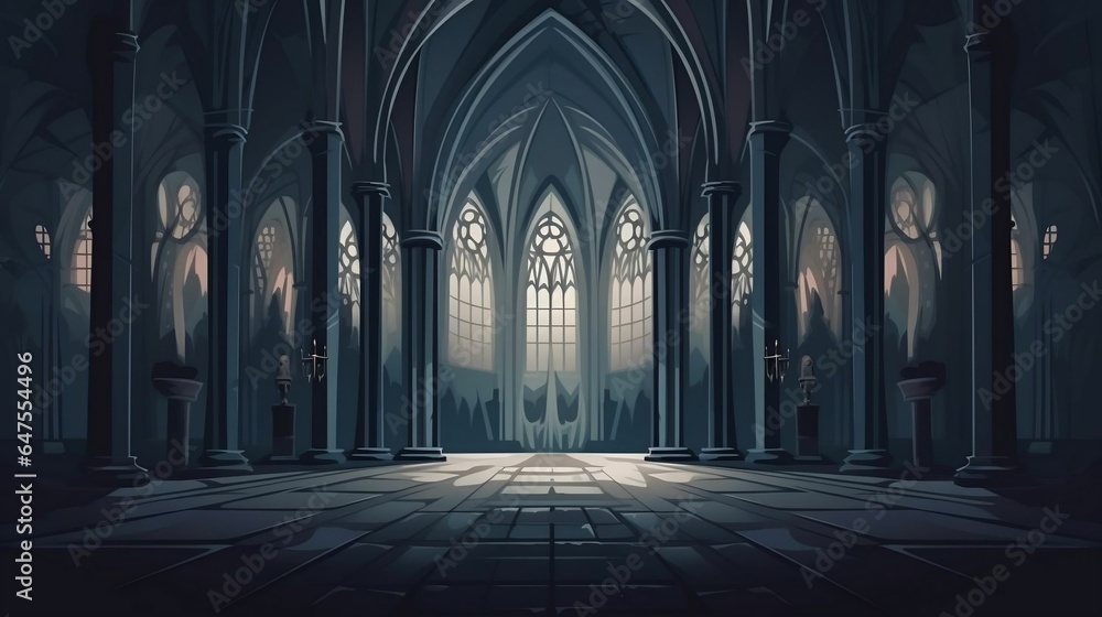 background Gothic cathedral interior
