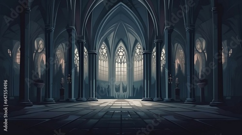 background Gothic cathedral interior 