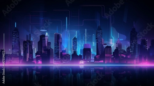background Neon cityscape at night with customizable billboardse.cool wallpaper
