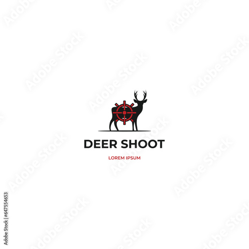 shoot deer logo design modern concept  deer hunter logo design