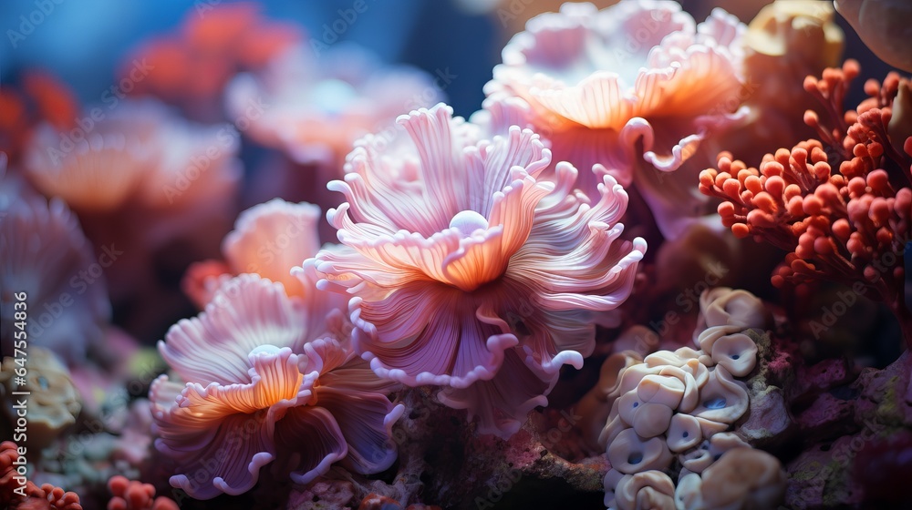 close up of a coral. anemone actinia underwater reef sea close up of a coral. close up of a coral. anemone actinia underwater reef sea close up of a coral.