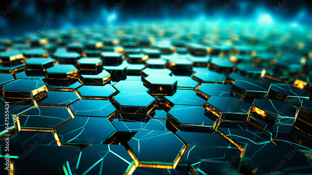 Obraz premium Digital polygons with glowing edges