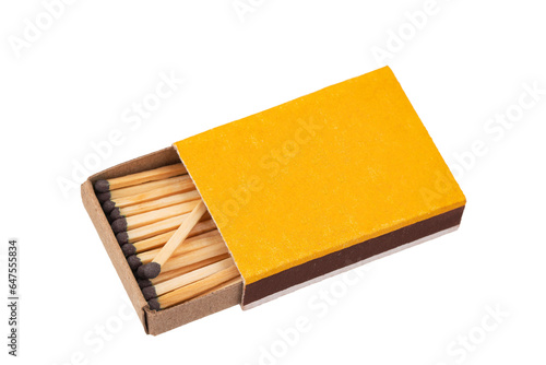 a box of matches, made of paper and cardboard, isolated