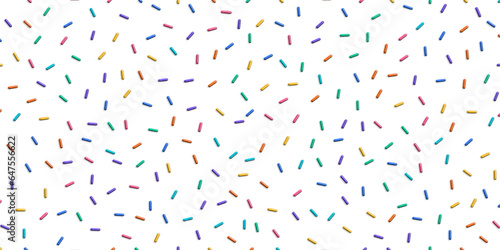 Colorful sprinkles banner background, colorful falling decorative sprinkles background