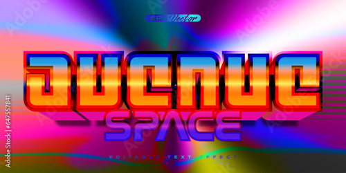 Retro shiny Y2K editable text effect avenue space