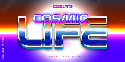 Retro shiny Y2K editable text effect cosmic life
