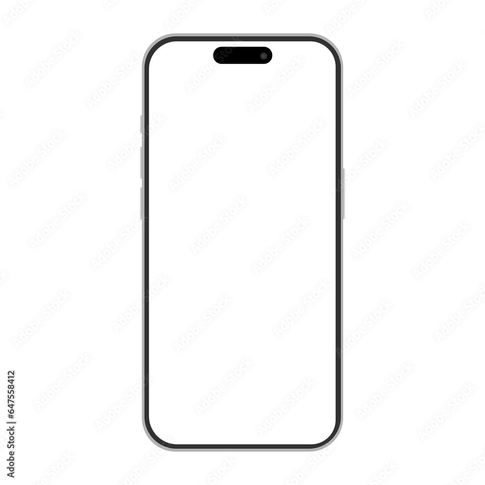 iphone 15 mockup front view isolated vector illustration on transparent background. Smartphone or mobile phone or cellphone cut out template. iphone 15 mockup front view isolated vector illustration on transparent background. Smartphone or mobile phone or cellphone cut out template.