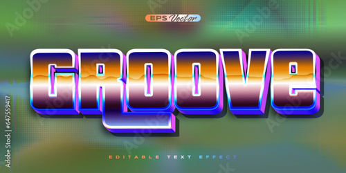 Retro shiny Y2K editable text effect groove