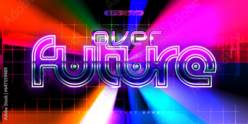 Retro shiny Y2K editable text effect over future