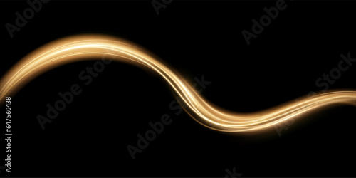 Abstract light speed motion effect.Gold color spiral glow effect.Magic shiny lin