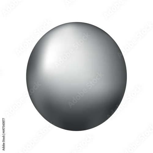 The ball is silver. Realistic glossy ball On a white background. Layout. Vector EPS10