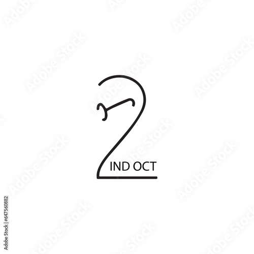 2 Oct gandhi vector illustration