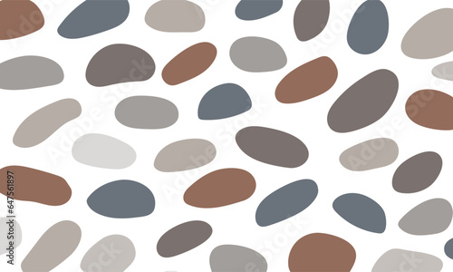 River pebbles path. Natural stone path isolated on white. Garden yard design. Vector.

