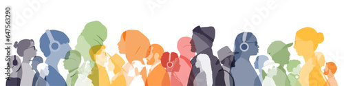 People stand side by side together. 