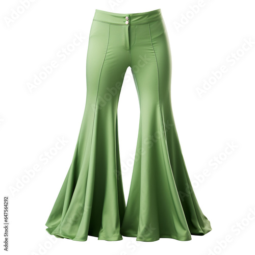 green flared trousers 