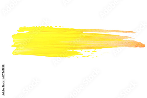 PNG, stroke of yellow paint, isolated on white background