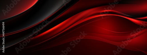 Corporate modern dark black and red abstract background. Color gradient. Geometric shape. Lines, stripes at different angles. 3d effect. Futuristic. Web banner. Wide. Panoramic design. Generative AI