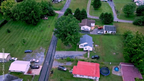 overhead aerial looking down on homes in elizabethton tennessee photo