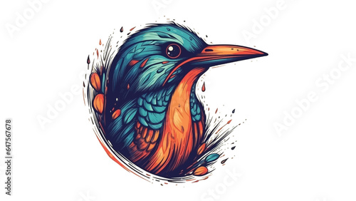Modern colorful bird logo vector illustration with isolated white background.