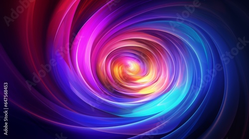 mesmerizing abstract blue purple colorful spectrum translucent glowing vortex shape surrounded with vibrant color lights