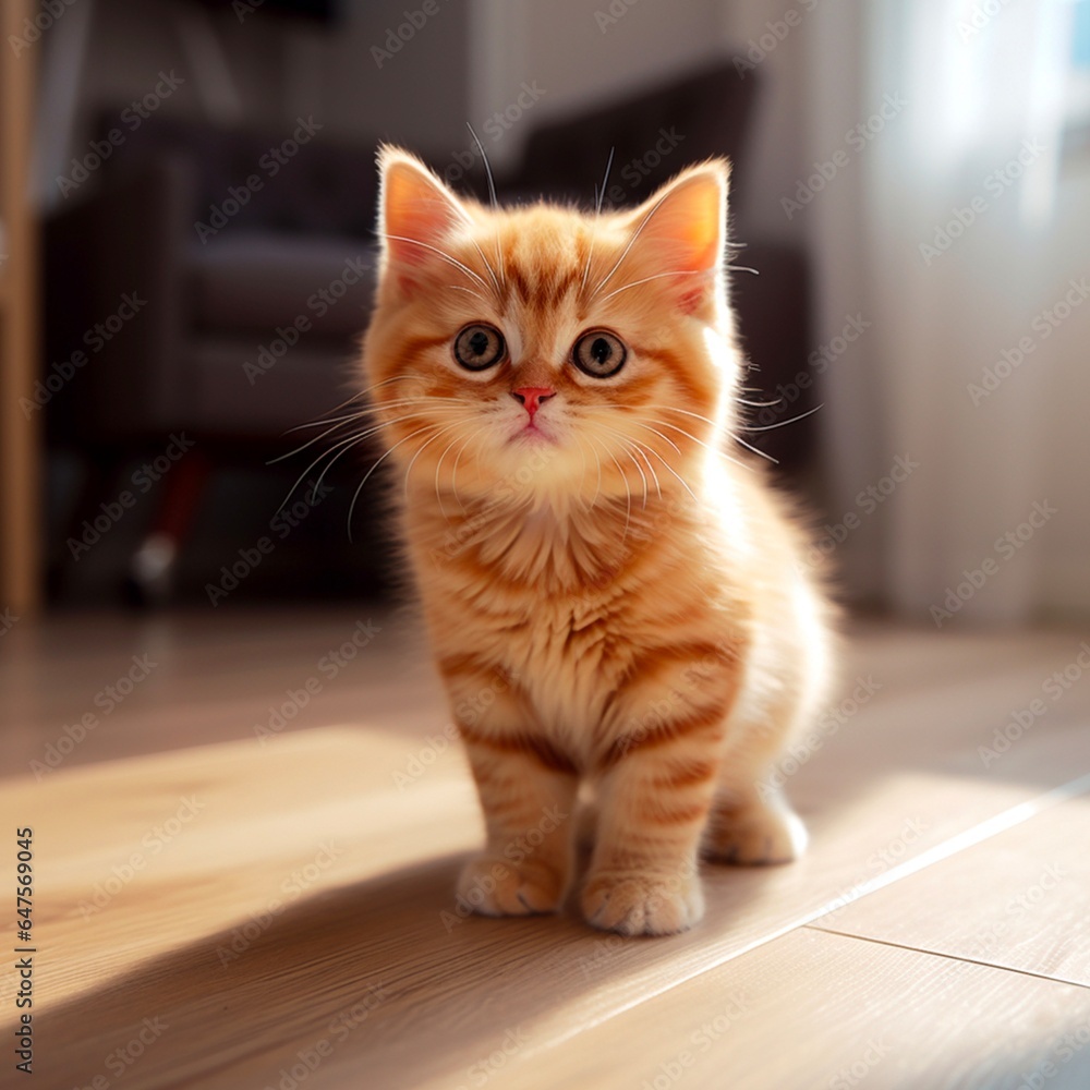Baby cat on the floor Baby cat on the floor