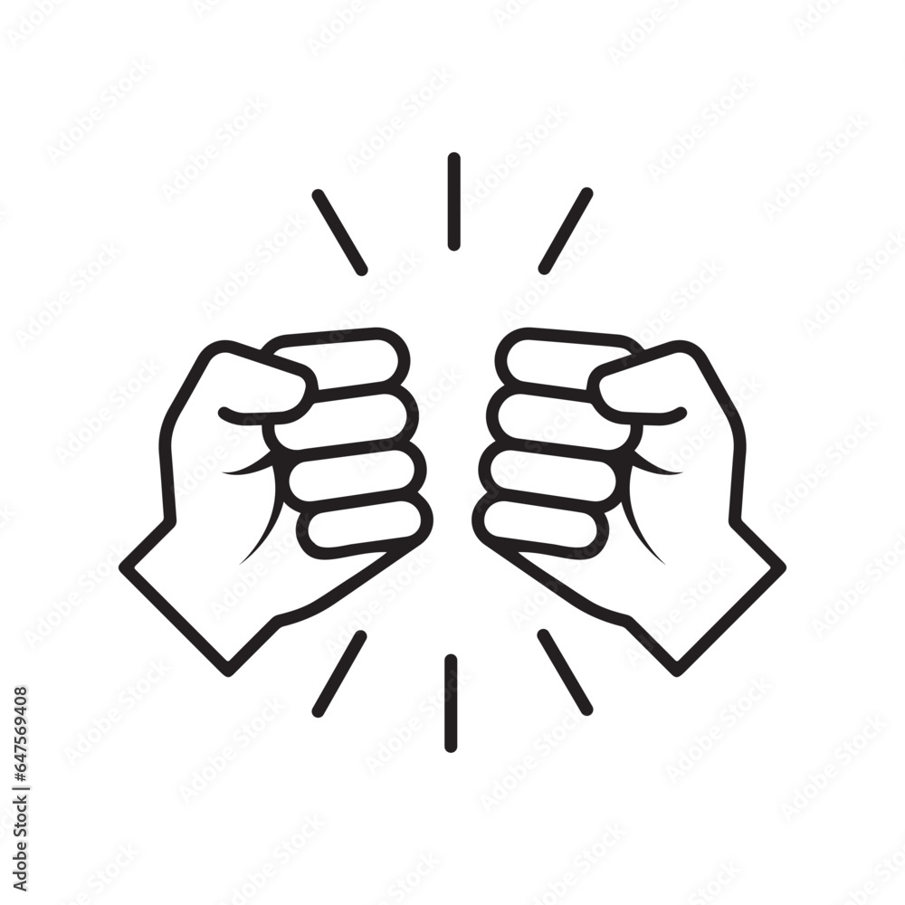 Will icon. Hand closed power, . fighting for rights, freedom. Raised clenched fist of victory, strength and solidarity. Outline Editable stroke Vector illustration design on white background. EPS 10 Will icon. Hand closed power, . fighting for rights, freedom. Raised clenched fist of victory, strength and solidarity. Outline Editable stroke Vector illustration design on white background. EPS 10