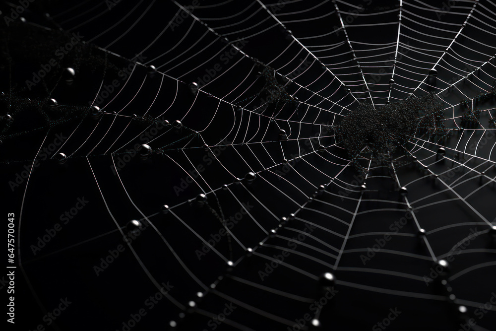 Design of a spider web for the Halloween party. Generative AI. - obrazy, fototapety, plakaty 