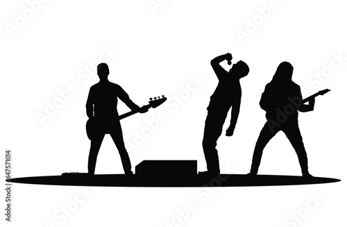 Alternative Band Musicians Concert Isolated on White