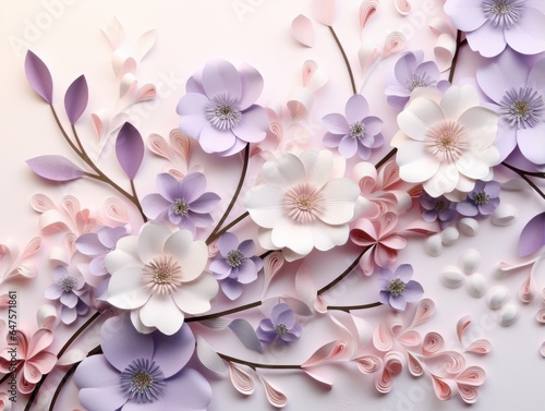 The pattern features delicate wildflowers in an elegant style. Opt for a soft and dreamy color scheme with pale blues  lavenders  and blush pinks The composition should feel light and airy