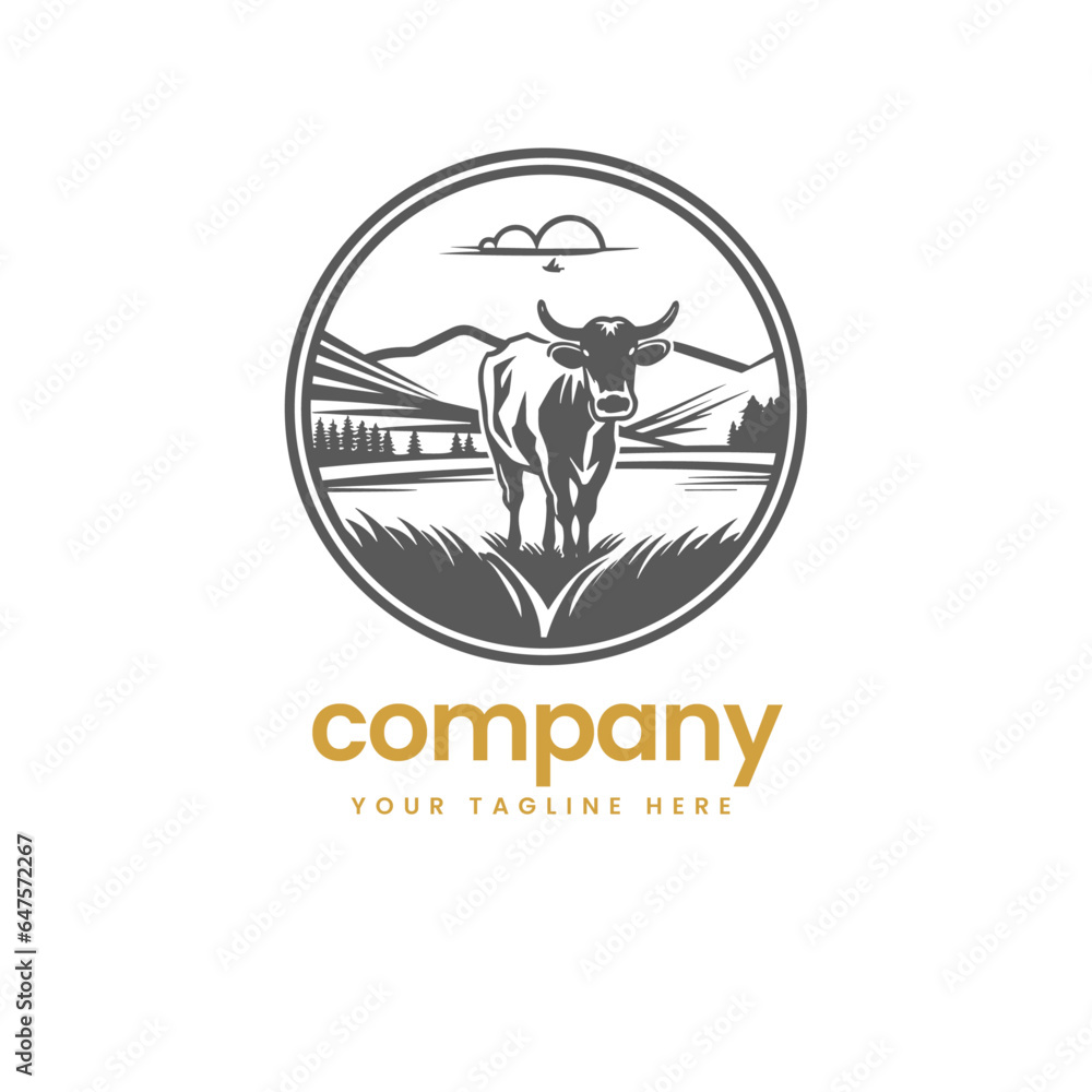 head of buffalo cow cart bull cattle dairy farm pet mascot emblem sports logo illustration icon flat t shirt design head of buffalo cow cart bull cattle dairy farm pet mascot emblem sports logo illustration icon flat t shirt design