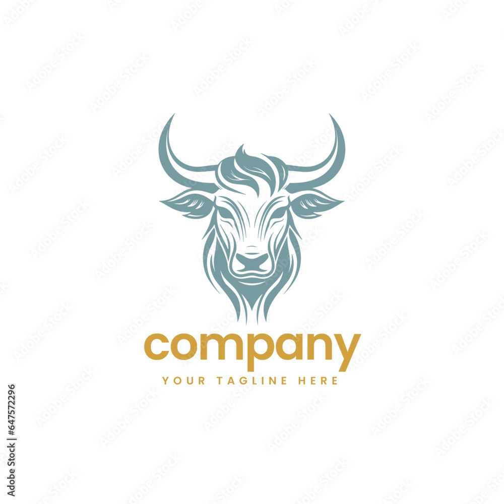 head of buffalo cow cart bull cattle dairy farm pet mascot emblem sports logo illustration icon flat t shirt design head of buffalo cow cart bull cattle dairy farm pet mascot emblem sports logo illustration icon flat t shirt design
