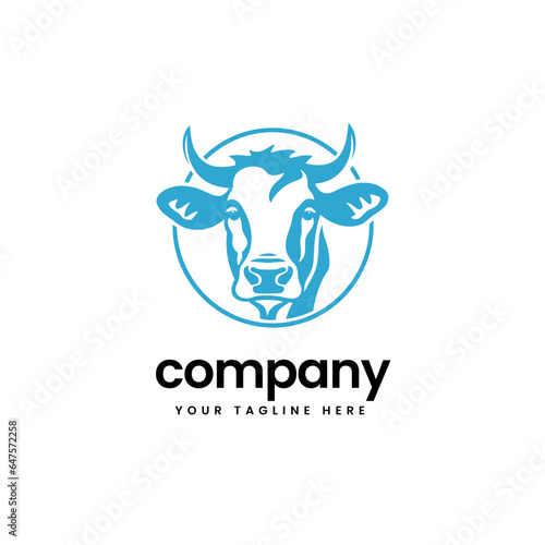 blue buffalo cow cart bull cattle dairy farm pet mascot emblem sports logo illustration icon flat t shirt design