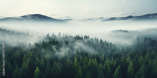 Finest generative AI. Forest. Morning in Haze © Vladimir