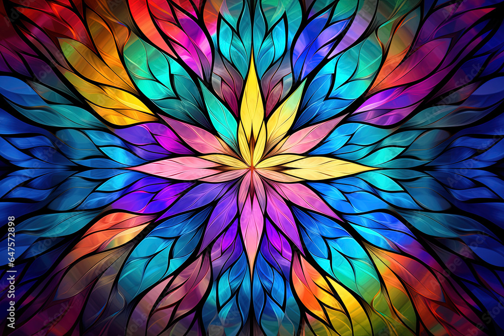 Fascinating kaleidoscope of colors that blend harmoniously, a vibrant show dynamics