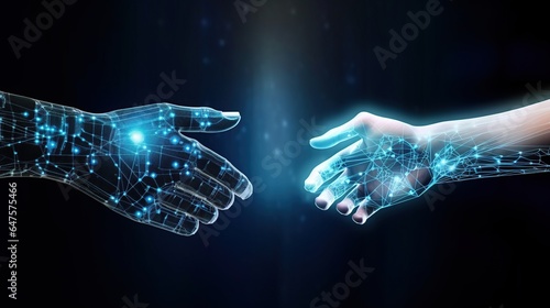 Anatomy human hand robot digital circuit technology.AI generated