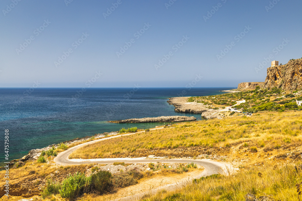 The sea coast in the northwest of Sicily near the town of San Vito lo Capo.