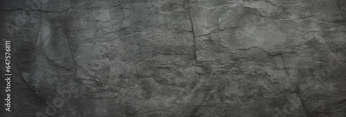 black white concrete wall   grunge stone texture   dark gray rock surface background panoramic wide banner  Generative AI