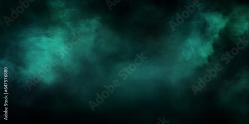 horror green blue clouds, dark grunge smoke texture, black haunted background, thriller mystery poster, Generative AI