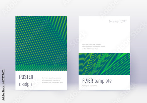 Minimalistic cover design template set. Green abst