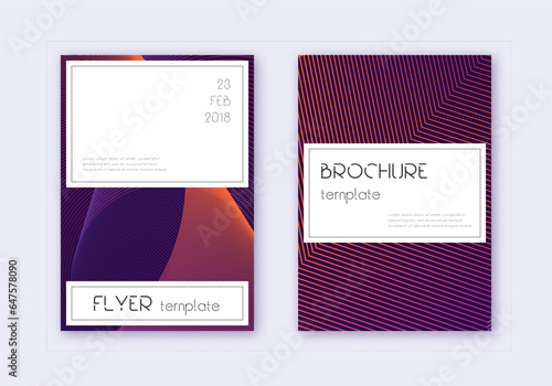 Stylish cover design template set. Violet abstract