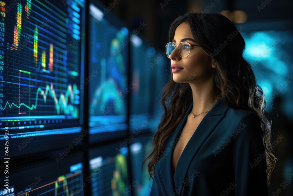 Obraz premium Businesswoman Strategizing Financial Growth and Stability