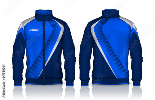 Jacket Design. Sportswear. Track front and back view	