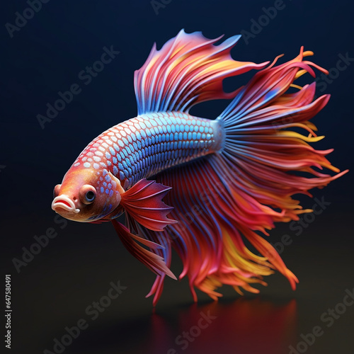 Betta fish with a beautiful tail