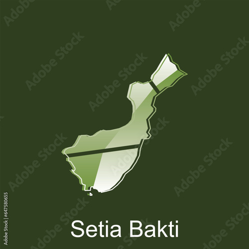 Map of Setia Bakti City modern outline, High detailed vector illustration Design Template, suitable for your company photo