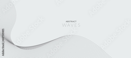 Abstract smoky waves banner background. Vector banner.