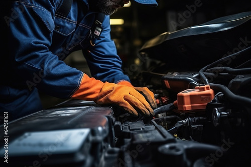 Maintenance of car battery. Check the electrical system inside the car
